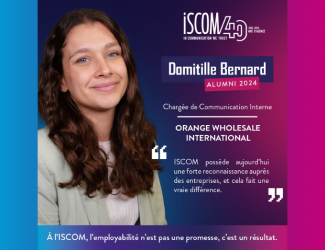 Domitille Bernard, chargée de communication interne chez Orange Wholesale Internal et diplomée en 2024. 